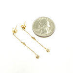 Load image into Gallery viewer, 14K Solid Gold and Diamonds Stars Dangle Earrings. EFB51689
