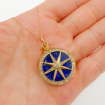 Load image into Gallery viewer, KG69. 14K Solid Gold Star Round Pendant
