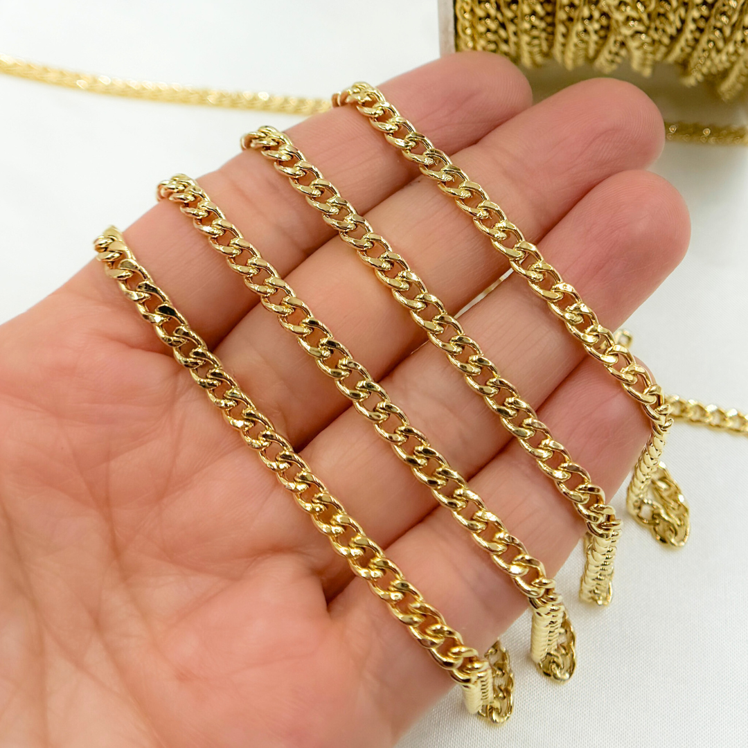 Gold Plated 925 Sterling Silver Curb Chain. V43GP