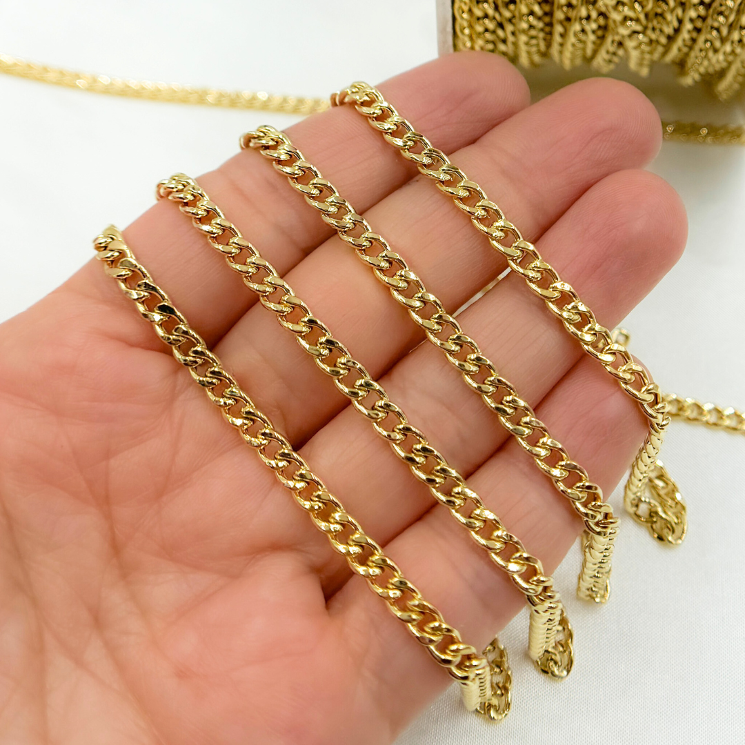 V43GP. Gold Plated 925 Sterling Silver Curb Chain