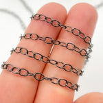 Load image into Gallery viewer, V191BR. Black Rhodium Sterling Silver Smooth Oval Link Chain
