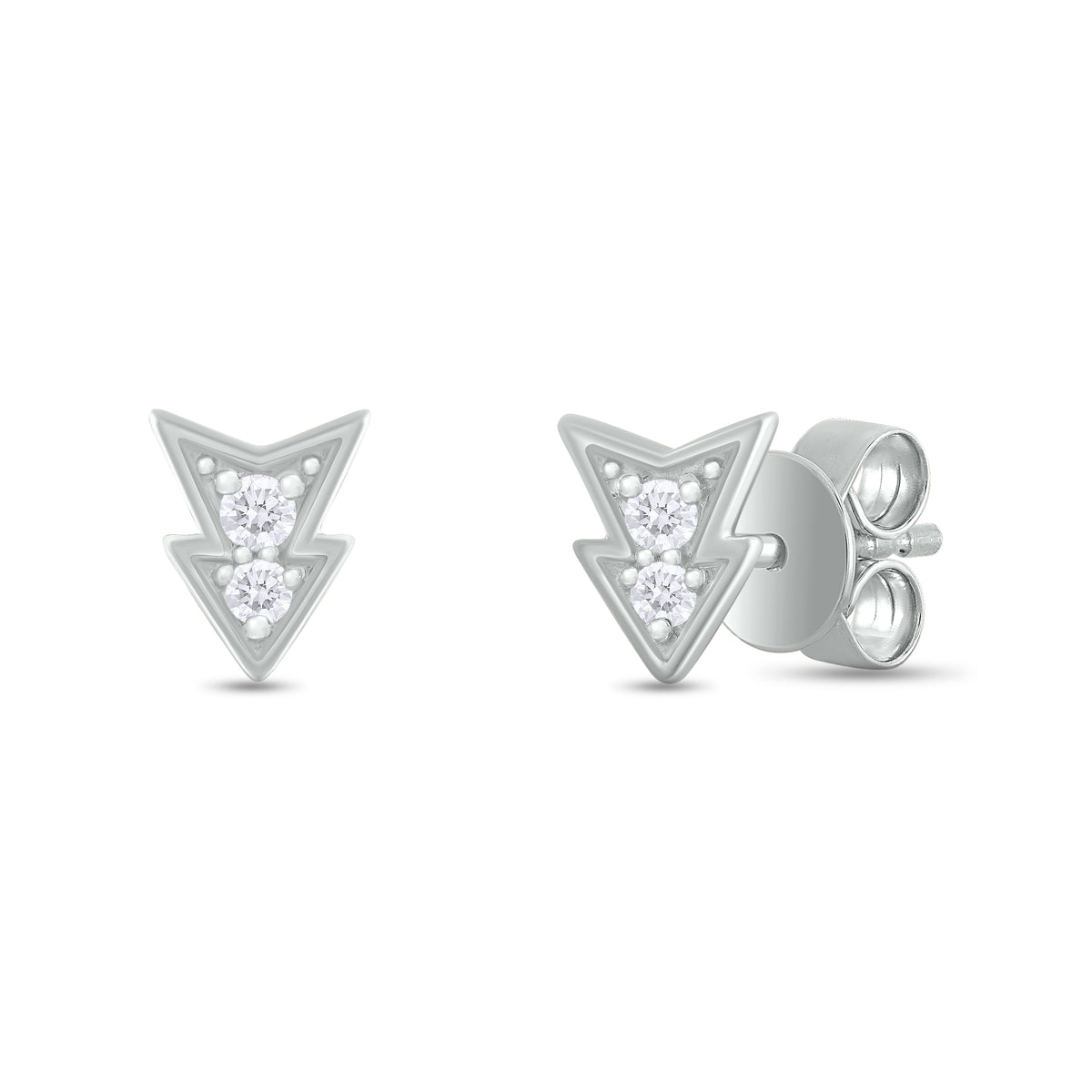EFA54267. 14K Solid Gold Diamond Arrow Studs