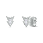 Load image into Gallery viewer, ER421143. 14K Solid Gold Diamond Arrow Studs
