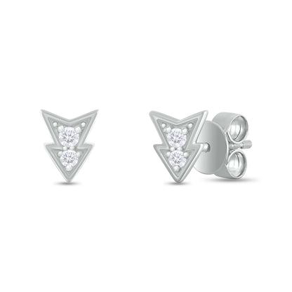 EFA54267. 14K Solid Gold Diamond Arrow Studs