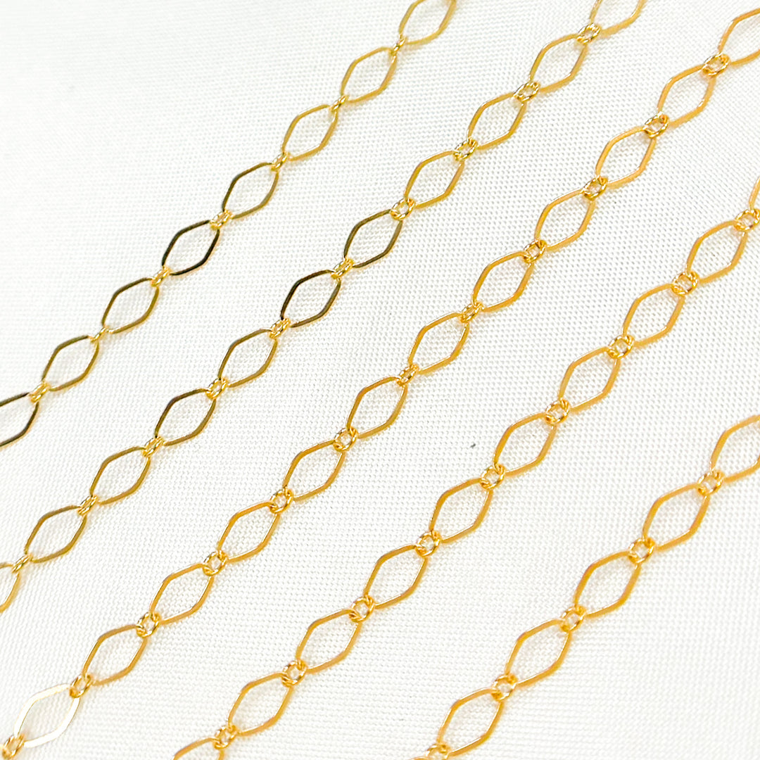 1370FGF. 14K Yellow Gold Filled Flat Diamond and Round Link Chain.