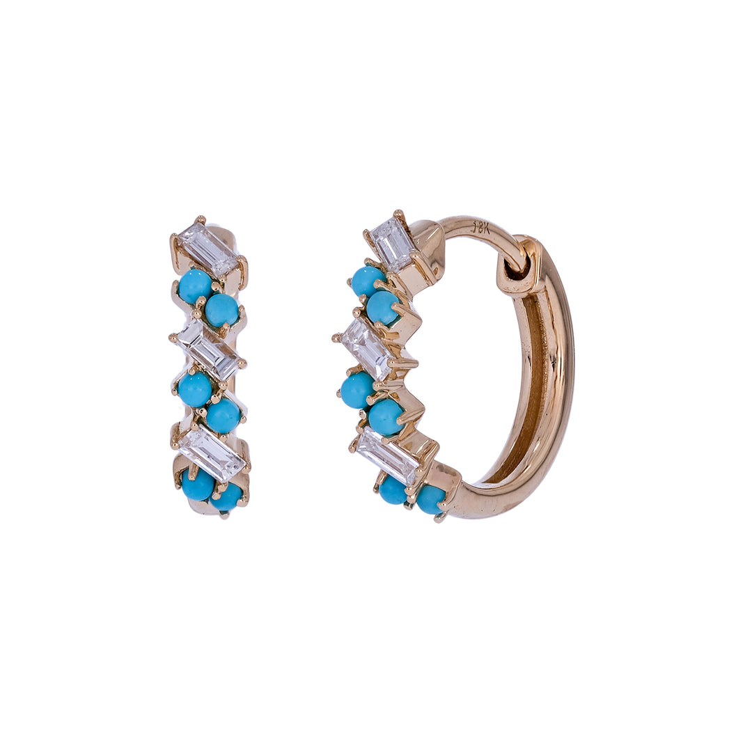 EHF57672. 18K Solid Gold Diamond & Gemstone Earrings