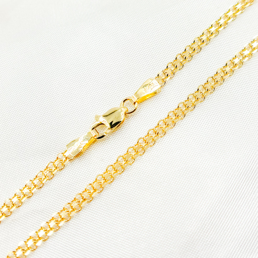 035R03AC2T2. 14K Solid Gold Bismark Link Chain