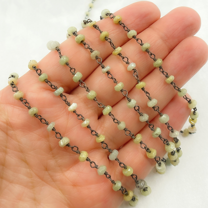 Coated Cats Eye Oxidized Wire Chain.