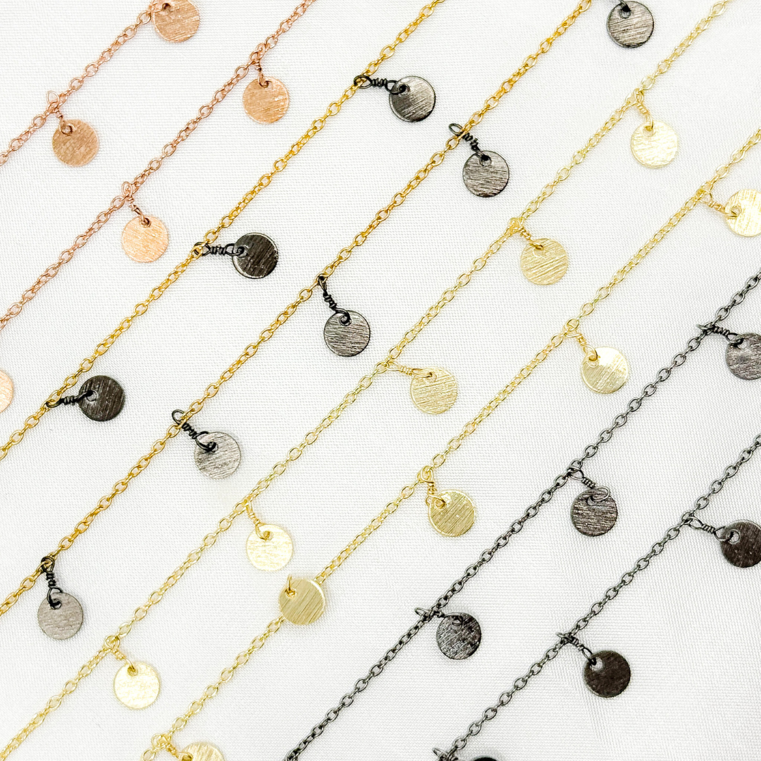 302D. Disc Shape 6mm Dangle Wire Chain
