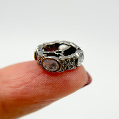 Buy Now Diamond Sterling Silver Spacer Bead with Gemstone