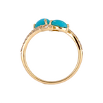 Load image into Gallery viewer, CR97177TQ6X4. 14K Solid Gold Diamond and Turquoise Ring