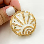 Load image into Gallery viewer, DP565A. Diamond Sterling Silver Round Enamel Pendant
