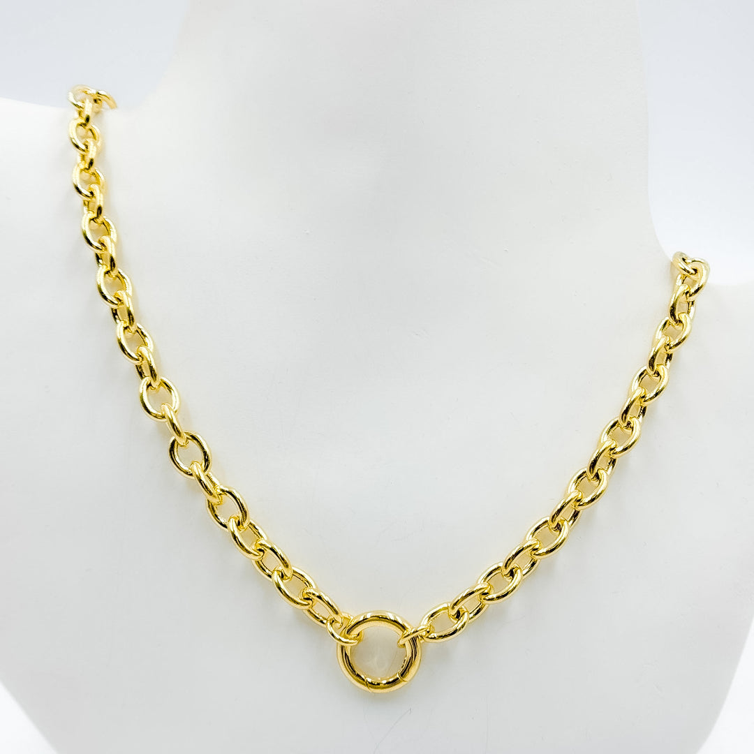 150HVI2644169. 14K Solid Gold Cable Hollow Link Chain