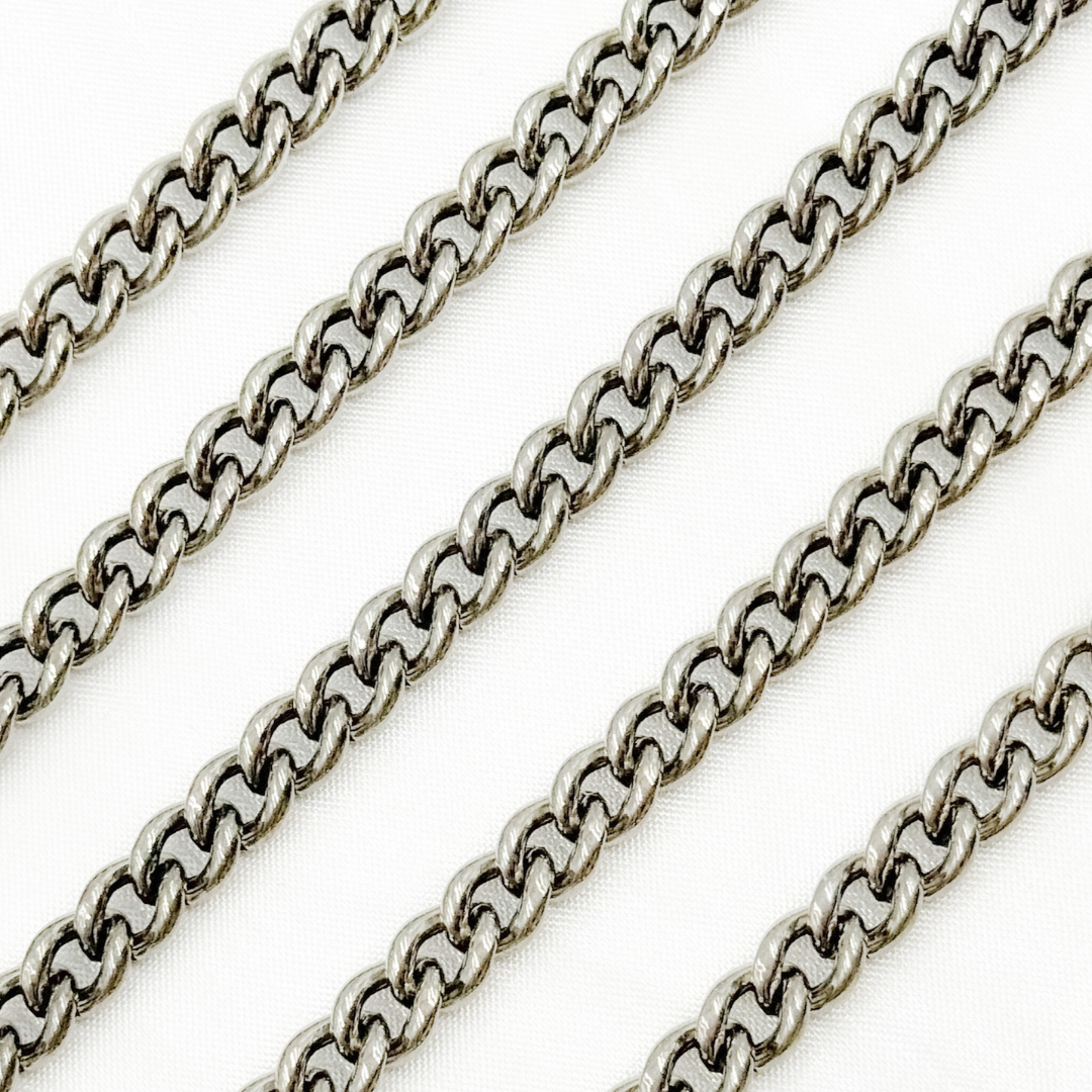 Y3OX. Sterling Silver Oxidized Curb Chain