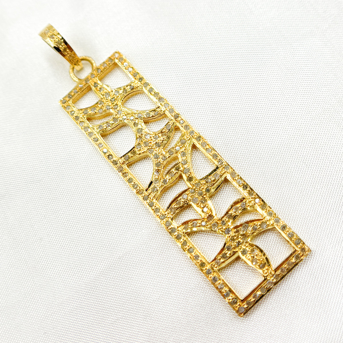 DP167. Diamond Sterling Silver Rectangle Pendant