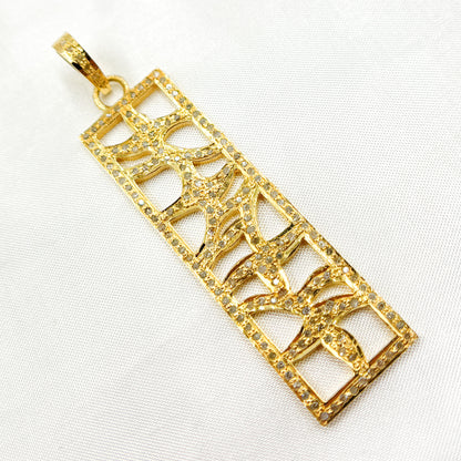 DP167. Diamond Sterling Silver Rectangle Pendant