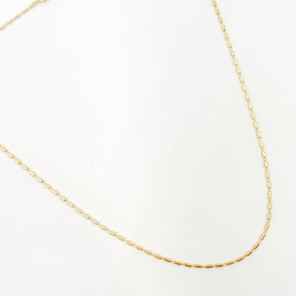 Gold Smooth Round Bars Link Chain