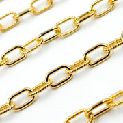 40061P1TGF. 14k Gold Filled Elongated Cable Twisted and Plain Link Chain
