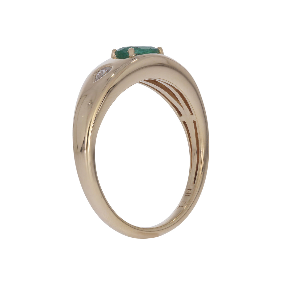 CR97420-6X4. 14K Solid Gold Diamond and Gemstone Ring