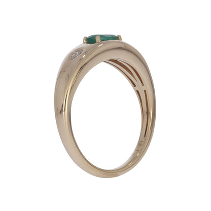 CR97420-6X4. 14K Solid Gold Diamond and Gemstone Ring