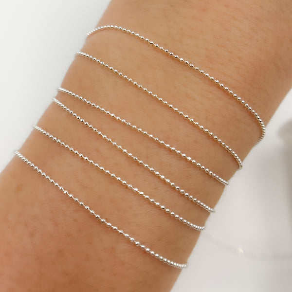 Sterling Silver Diamond Cut Ball Chain