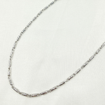 Load image into Gallery viewer, 14k Solid White Gold Twisted Bar Link Necklace. 060LURCNDTL721WG
