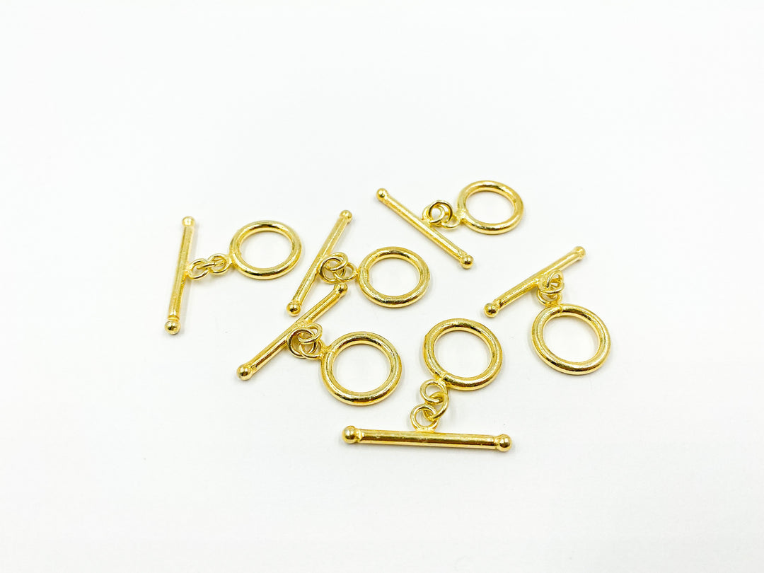 925 Sterling Silver Gold Plated Toggle Lock 14mm. Toggle2GP