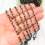Load image into Gallery viewer, Black Rhodium and Sterling Silver Paperclip Link Chain
