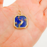 Load image into Gallery viewer, KG301. 14K Solid Gold Hands Octagon Pendant.