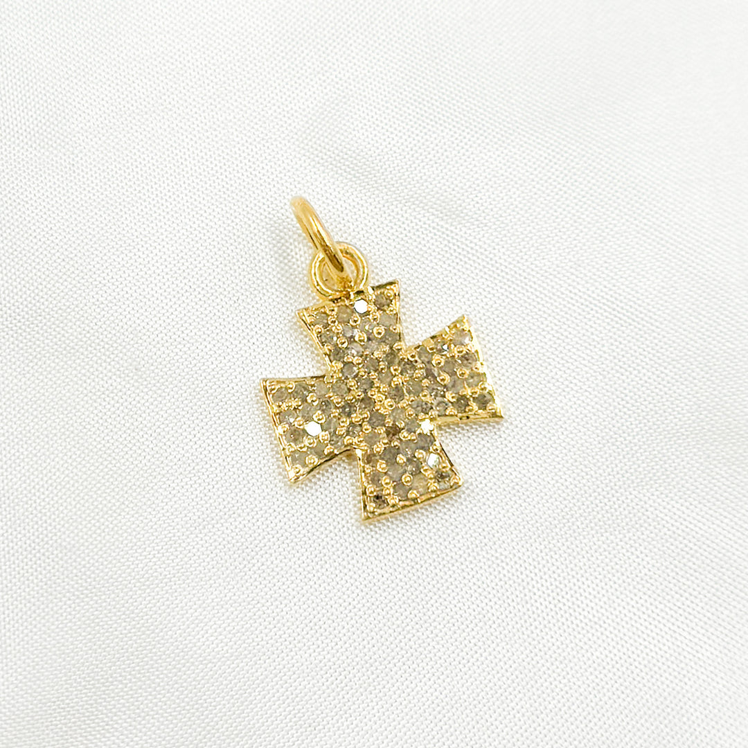 DC341. Diamond Sterling Silver Cross Charm