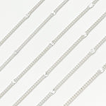 Load image into Gallery viewer, 67S1SS. Sterling Silver Curb and Diamond Cut Link Chain
