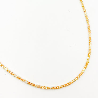 Solid Gold Round Figaro Link Chain