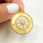 Load image into Gallery viewer, DP669. Diamond Sterling Silver Round Compass Pendant
