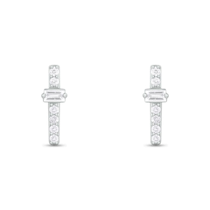 ER421149. 14K Solid Gold Diamond Bar Studs