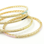 Load image into Gallery viewer, KG104. 14K Solid Gold Enamel Bangle with Diamonds