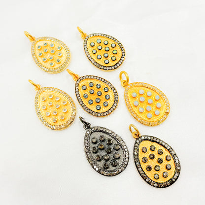 Silver Drop Pendant with Gemstone