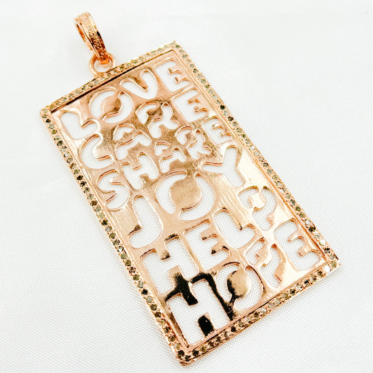 DP150. Diamond Sterling Silver Rectangle Pendant