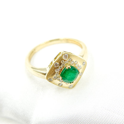 14K Solid Gold Diamond and Gemstone Ring.