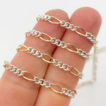 Load image into Gallery viewer, 3331CTT. Gold Filled and Sterling Silver Long and Short Curb Link Chain