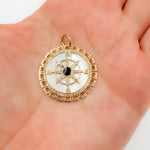 Load image into Gallery viewer, 14K Gold Round Compass Pendant