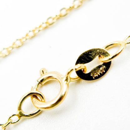 030R28LGJ080. 14K Solid Yellow Gold Cable 16 Inch Chain with Extender