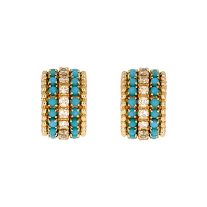 CME00244TQ. 14K Solid Gold Diamond and  Turquoise Charm