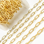 Load image into Gallery viewer, X30GP. Gold Plated Sterling Silver Matt Flat Paperclip Chain
