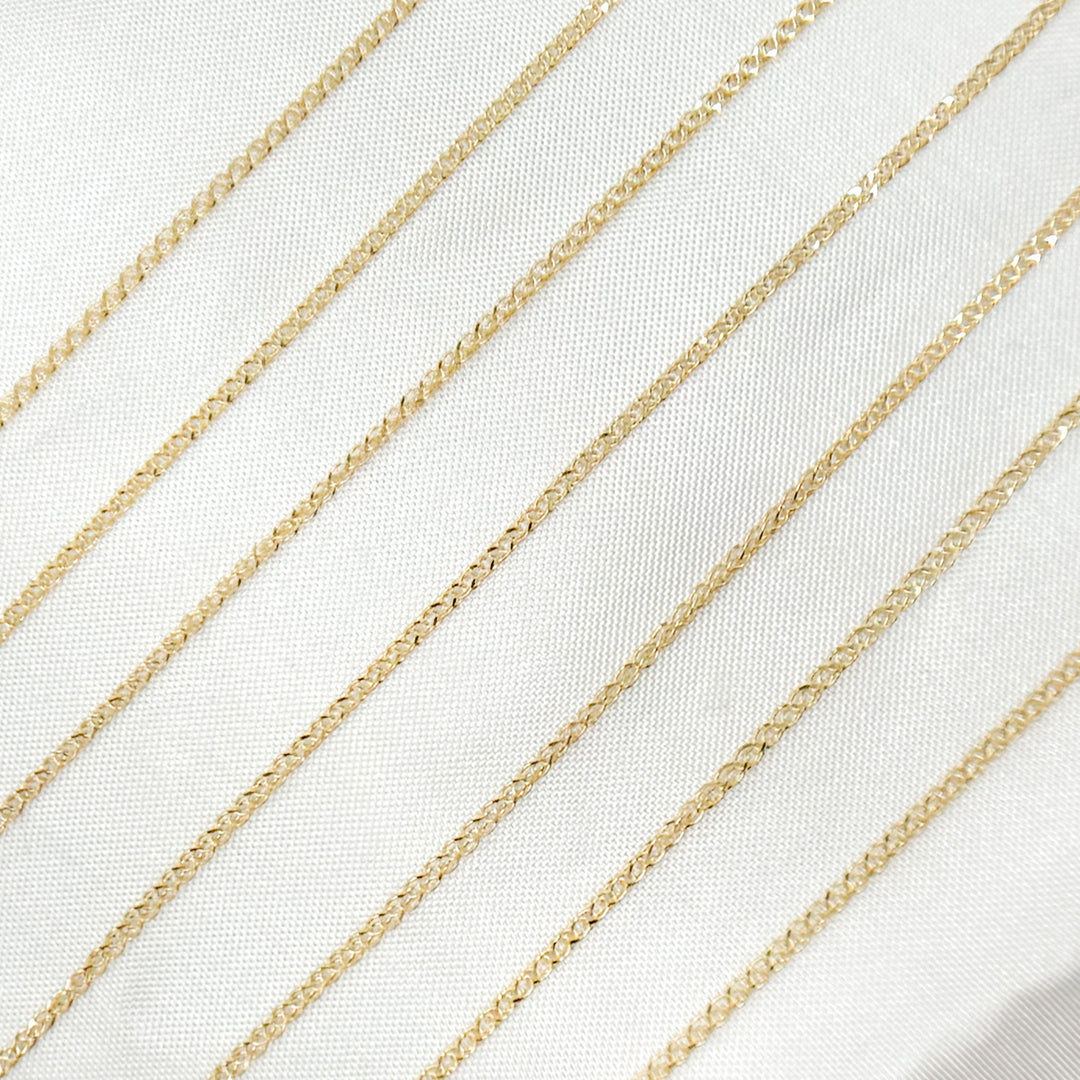 020SPLT4BYFT. 14K Solid Gold Wheat Chain Necklace