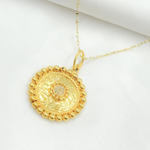 Load image into Gallery viewer, 14K Solid Gold with Diamonds Circle Charm. KG23
