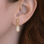 Load image into Gallery viewer, EFL54136. 14K Solid Yellow Gold Diamond Dangle Earrings