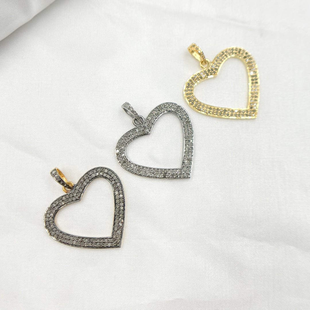DP551. Diamond & Sterling Silver Heart Pendant