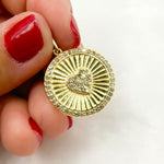 Load image into Gallery viewer, DP837. Diamond Sterling Silver Round Heart Pendant
