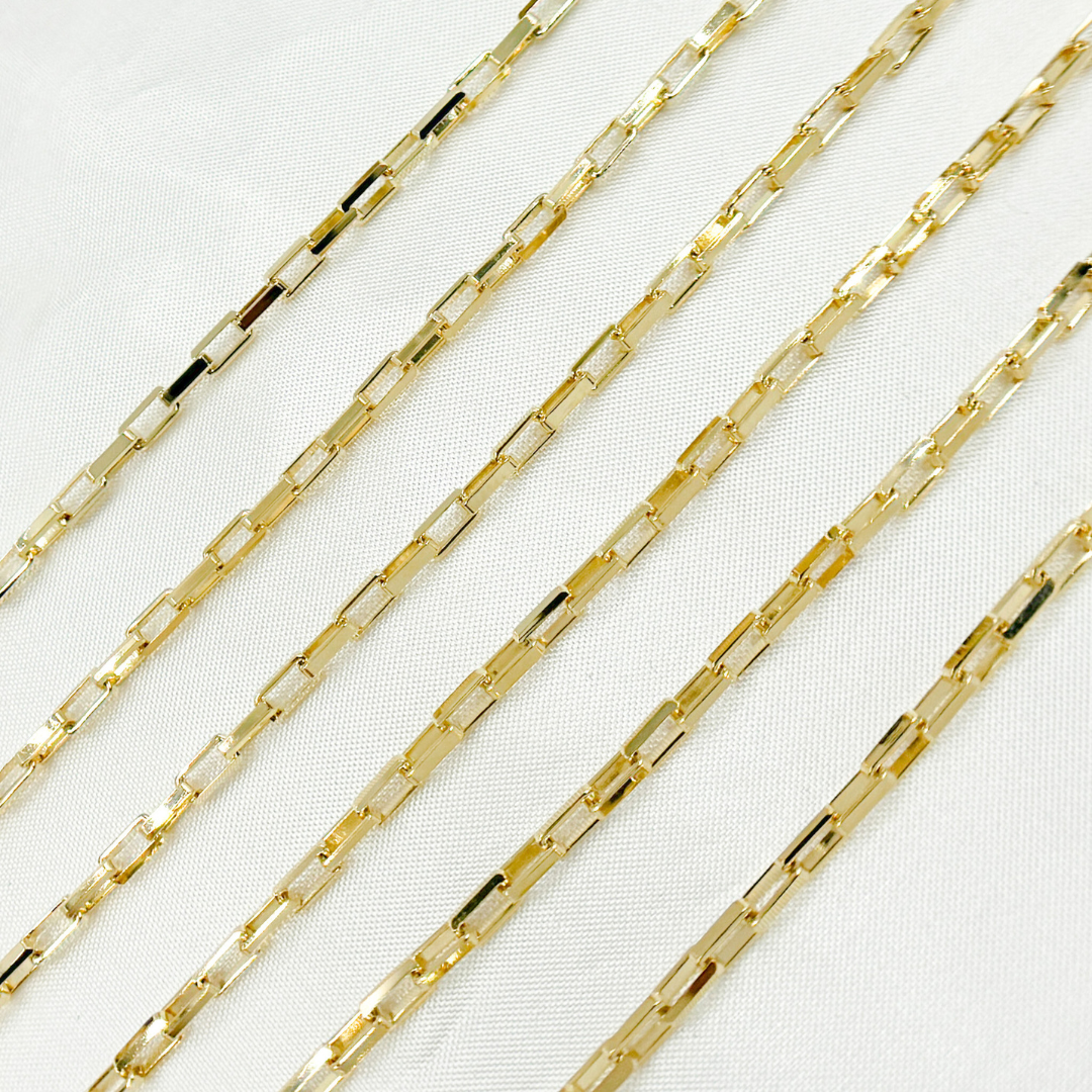 Y45GP. Gold Plated 925 Sterling Silver Box Chain
