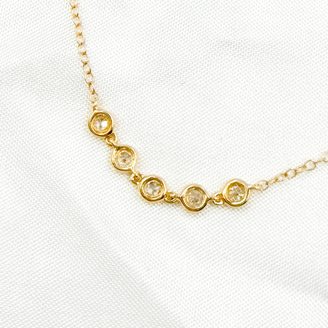 14K Solid Gold Diamond Necklace. NFC71252